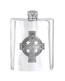 English Pewter Company 6oz Celtic Cross Hip Flask
