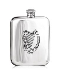 English Pewter Company 6oz Irish Harp Purse Hip Flask