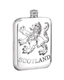 English Pewter Co. 6oz Rampant Lion Scotland Hip Flask